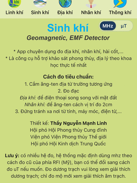 Phong thủy APP – minh hoạ đo và luận